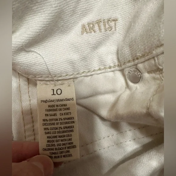 Women’s AEO 10 regular stretch artist colored denim jean white EUC - Picture 4 of 4